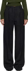 Dries Van Noten Gray Tailored Wool Trousers In Blue