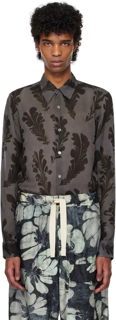 Dries Van Noten Gray Tight Fit Shirt In 802 Grey