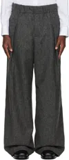Dries Van Noten Gray Tweed Trousers In Gray