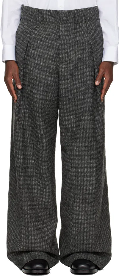 Dries Van Noten Gray Tweed Trousers