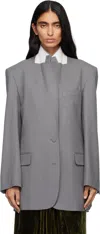 Dries Van Noten Gray Wool Blazer In Gray