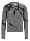 Dries Van Noten Mouche Embroidered Cropped Wool Sweater Clothing In Gray