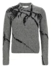 Dries Van Noten Mouche Embroidered Cropped Wool Sweater Clothing In Gray