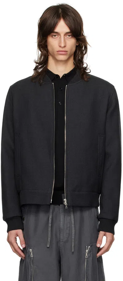 DRIES VAN NOTEN GRAY WOOL BOMBER JACKET