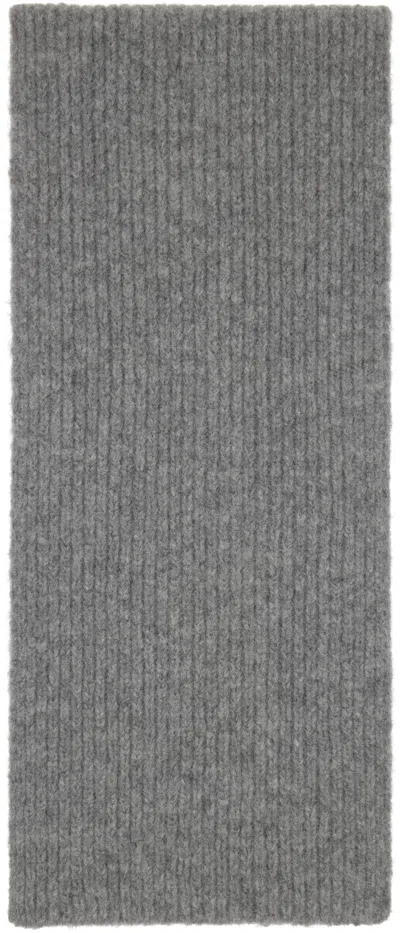 Dries Van Noten Gray Wool Scarf