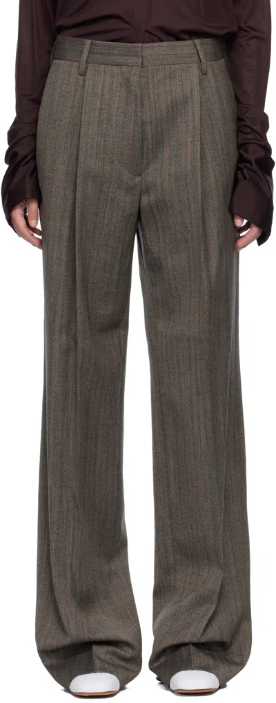 Dries Van Noten Gray Wool Trousers