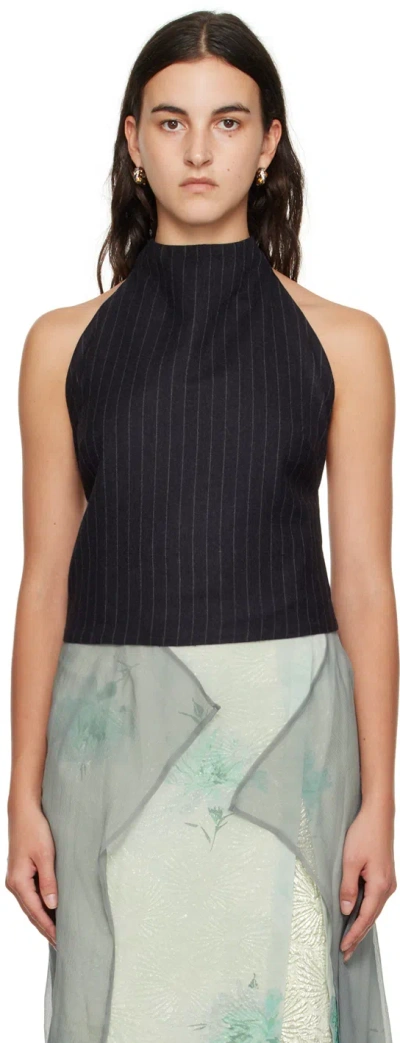 Dries Van Noten Gray Wrap Tank Top In 901 Anthracite