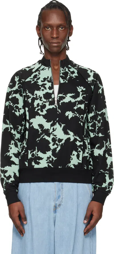Dries Van Noten Green & Black Jacquard Track Jacket