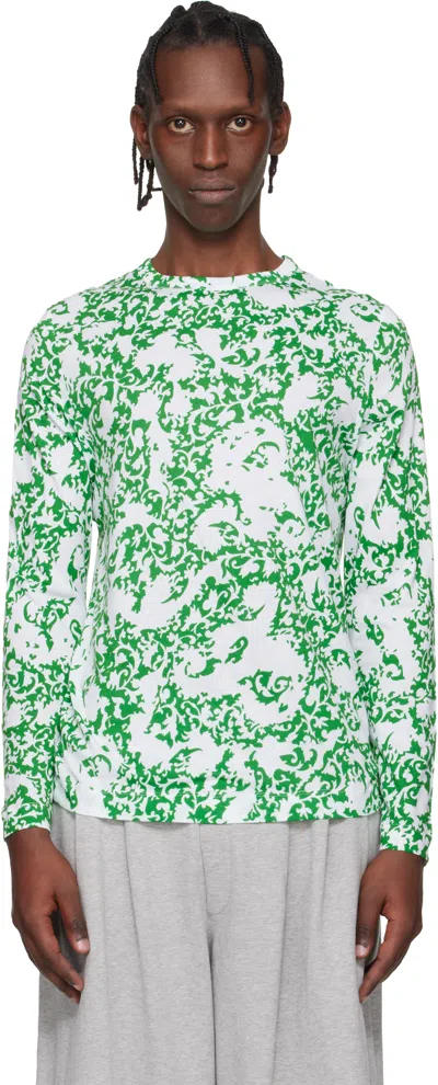 Dries Van Noten Green & White Floral T-shirt