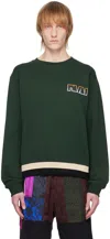 Dries Van Noten Green Appliqué Sweatshirt In 610 Forest