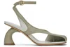 Dries Van Noten Virgo Leather Asymmetrical Sandals In 601 Light Green
