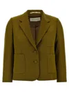 Dries Van Noten 'bamis' Blazer Featuring Buttoned Cuffs In Olive