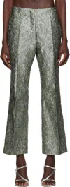 Dries Van Noten Paloma Jacquard Crop Straight Leg Pants In 506 Raf