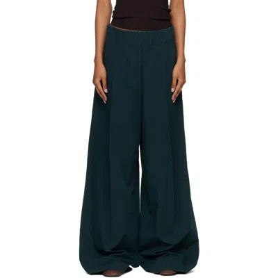 Dries Van Noten Green Elasticated Overdyed Trousers