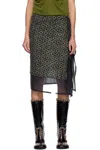 Dries Van Noten Green Embellished Jersey Midi Skirt In Gray