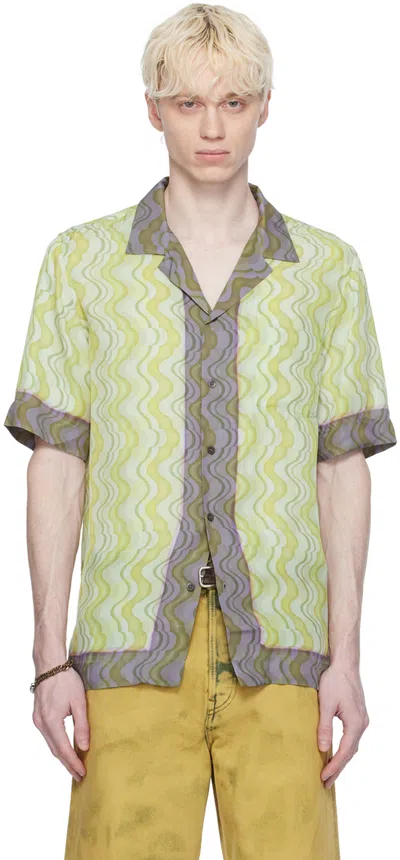 Dries Van Noten Green Graphic Shirt In 201 Lime