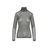 Dries Van Noten Geometric Pattern Turtleneck Long Sleeve Sweater In Multi