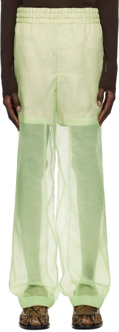 Dries Van Noten Green Layered Trousers In Light Green 601