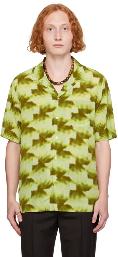 Dries Van Noten Green Pattern Shirt In 201 Lime