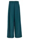 Dries Van Noten Trousers Wide Leg Elastic Waistband In Green