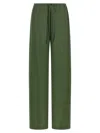 Dries Van Noten Cinched Waist Wide Leg Trousers In Green