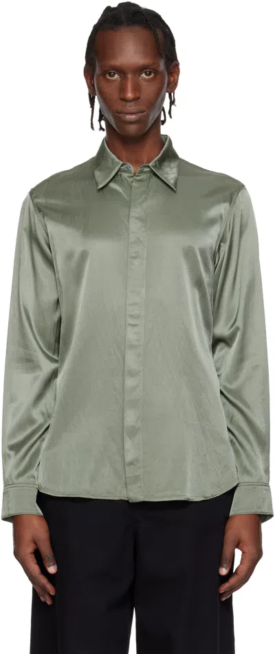 Dries Van Noten Green Satin Shirt
