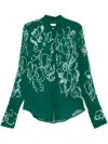 Dries Van Noten Sequins Embellished Shirt Celina In Green