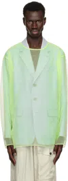 Dries Van Noten Green Sheer Crew Neck Top In Light Green 601