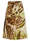 Dries Van Noten Pleated High Waist Skirt With Front And Back Pockets In Green