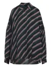 Dries Van Noten Striped Long Sleeve Casual Shirt In Green