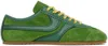 Dries Van Noten Mixed Leather Retro Runner Sneakers In 604 Green