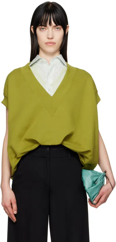 Dries Van Noten Green V-neck Vest In 601 Light Green
