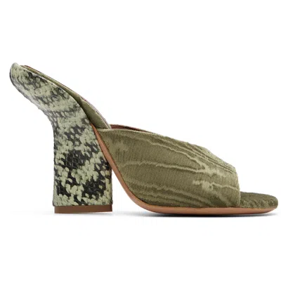 Dries Van Noten Green Velvet Heeled Sandals