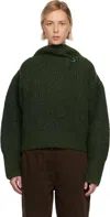 Dries Van Noten Green Wool Turtleneck In Green