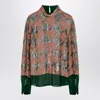 Dries Van Noten Women's Green/pink/silver Blouse With Sequins Shirt | Size 38 | 0107449320 In Green