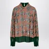 Dries Van Noten Women's Green/pink/silver Blouse With Sequins Shirt | Size 38 | 0107449320