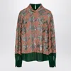 Dries Van Noten Women's Green/pink/silver Blouse With Sequins Shirt | Size 38 | 0107449320