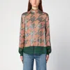 Dries Van Noten Green/pink/silver Blouse With Sequins In Green