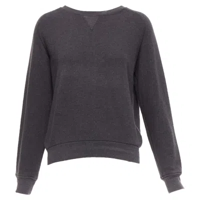 Dries Van Noten Grey Cotton Blend Silver Zip Back Pullover Sweater S In Gray