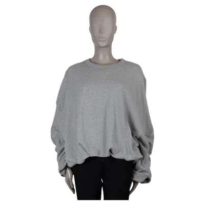 Pre-owned Dries Van Noten Grey Cotton Jersey 2026 Draped Sweatshirt Sweater L In Gray