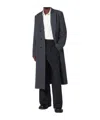 Dries Van Noten Long Double Breasted Wool Outerwear In Gray