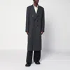 Dries Van Noten Grey Double-breasted Wool Coat In Gray