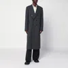 Dries Van Noten Grey Double-breasted Wool Coat Men In Multi
