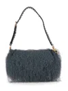 Dries Van Noten Grey Fringed Shoulder Bag In Gray