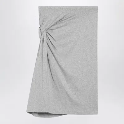 Dries Van Noten Grey Mélange Skirt With Draped Detail In Gray