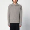 DRIES VAN NOTEN GREY M\U00E9LANGE WOOL JUMPER