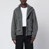 Dries Van Noten Patterned Wool Zip Jacket Front Pockets In Gray