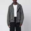 Dries Van Noten Patterned Wool Zip Jacket Front Pockets In Gray