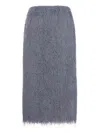 Dries Van Noten Sokna Lightweight Fringed Midi Skirt Clothing In Gray