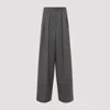 Dries Van Noten High Waist Wide Leg Trousers With Button Detail In Gray
